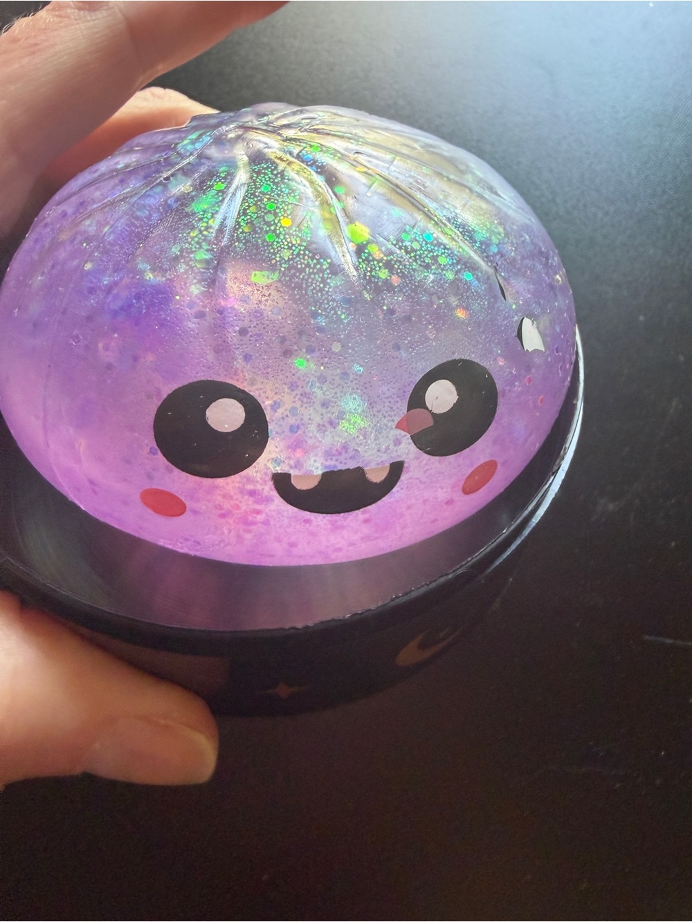New Halloween Mystery Dumpling Glitter Squishy Fidget Toy Squeeze Purple Vampire